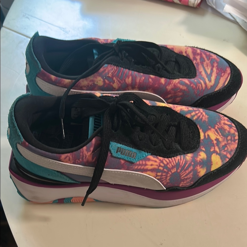 Puma Tie-Dye Sneakers with Black Accents